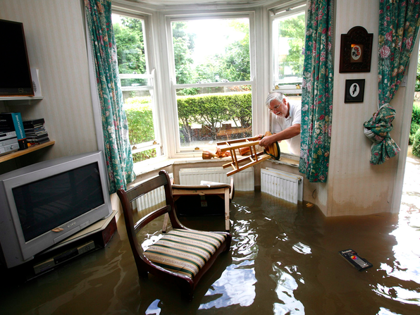 home affected with flood